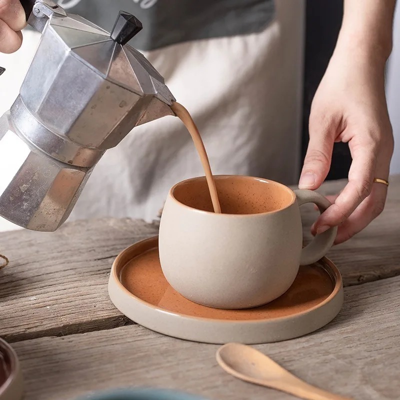 Xbloom Coffee Tea - Keramische koffiekopjesset Japanse stijl Prachtige middagbloem