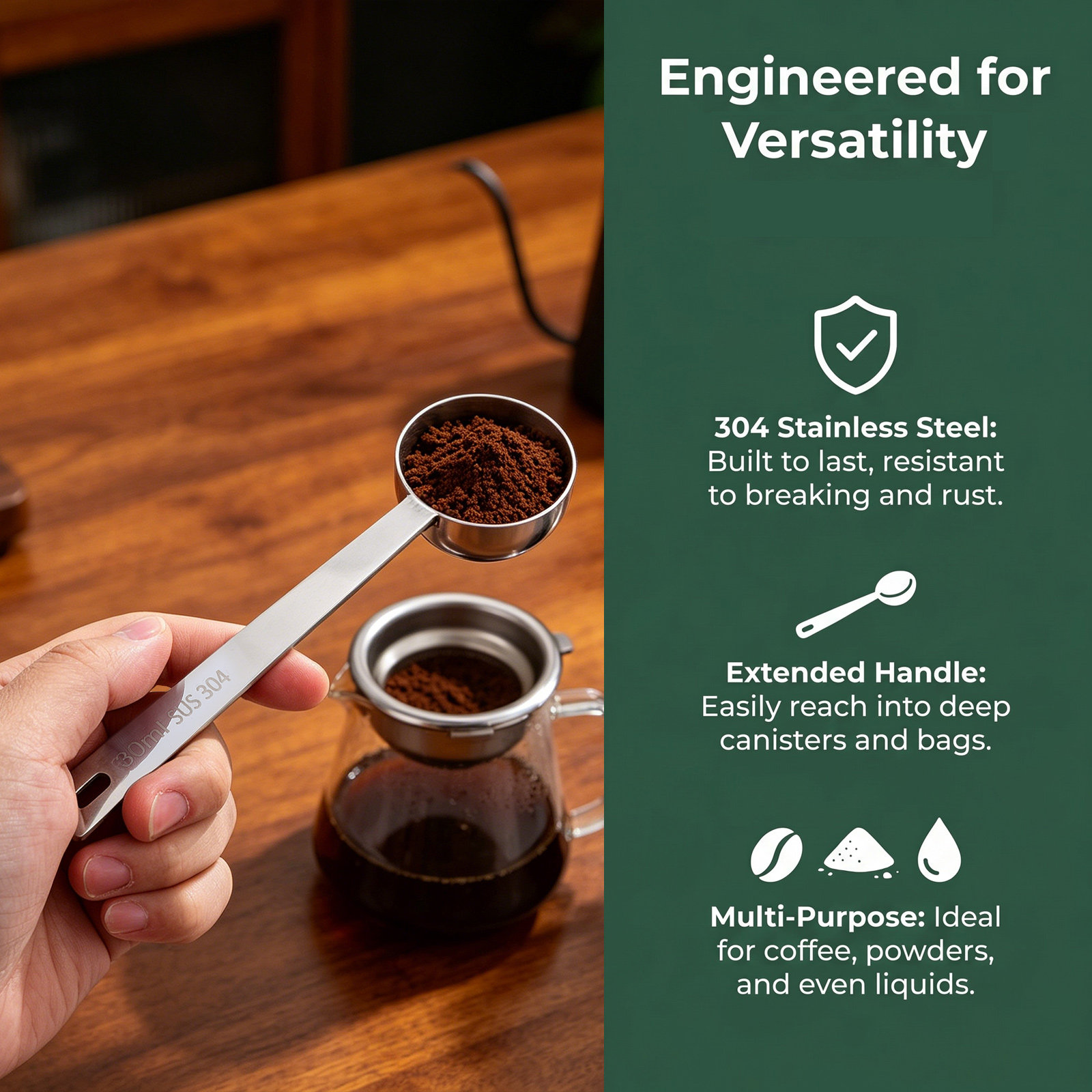 4 stuks roestvrijstalen koffie - Coffee Tea Sugar recensie en prijs