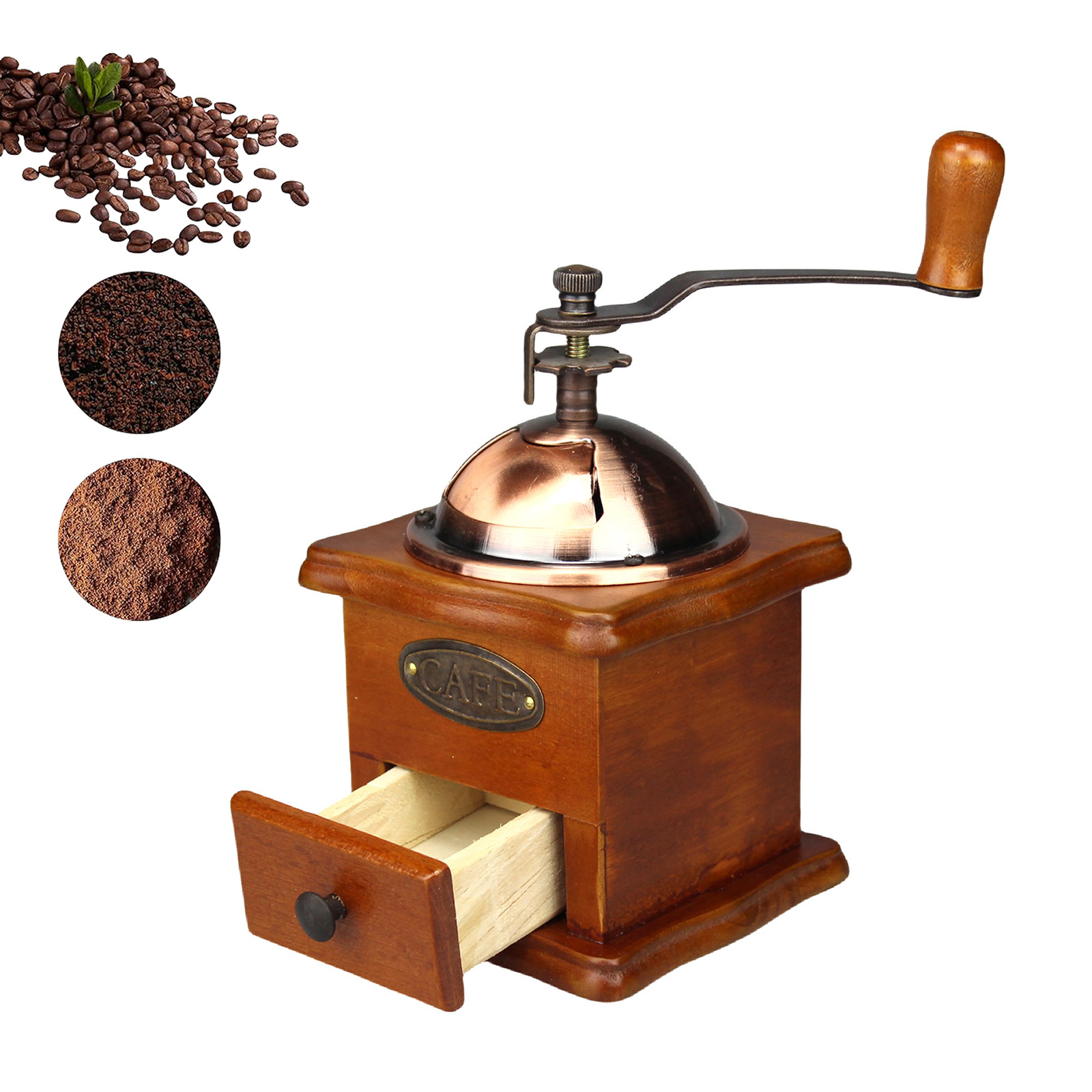 Antieke handmatige koffiemolen - Burr Hand Grinder recensie en prijs