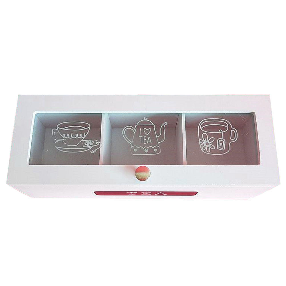 1 stuks houten theedoos, gemaa - Coffee Tea Sugar recensie en prijs