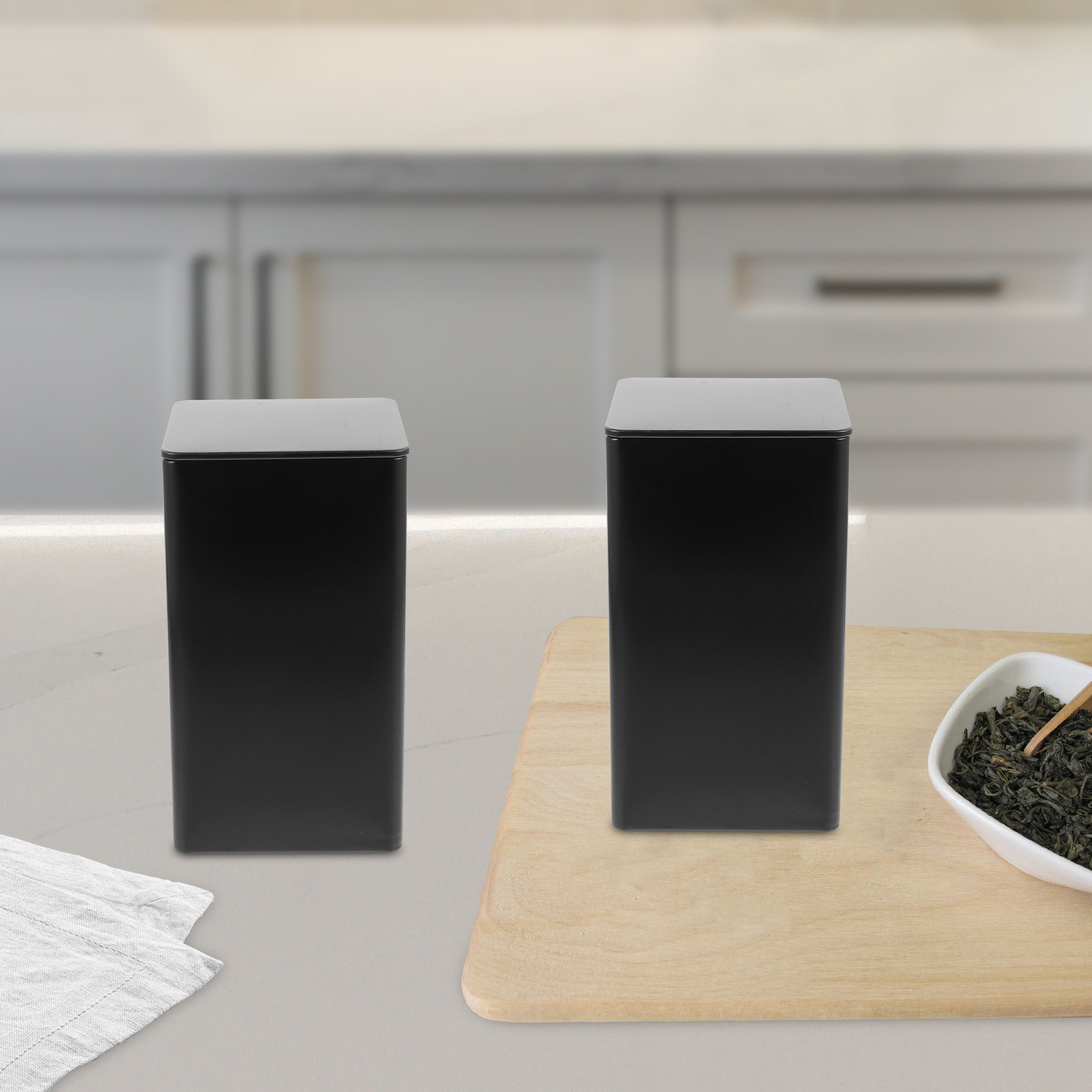 4 stuks blikken theepotten met - Coffee Tea Sugar recensie en prijs