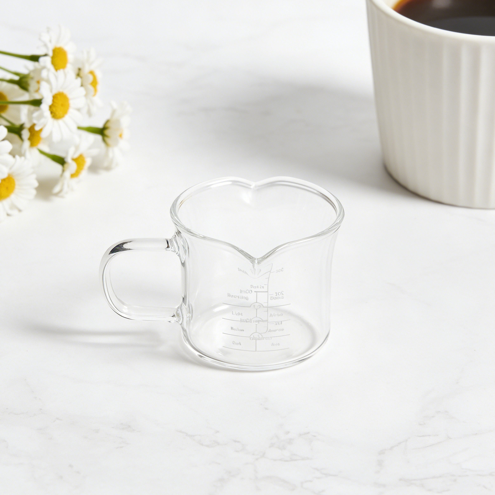 Glazen maatbeker met dubbele u - Coffee Tea With Milk recensie en prijs